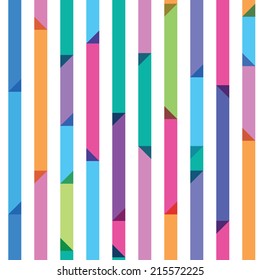 seamless pattern from color strips with triangles