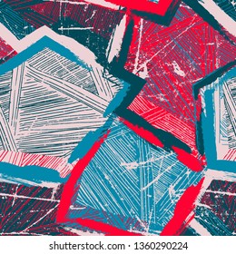 Seamless pattern with color strokes. Abstract urban pattern for clothes, your design.