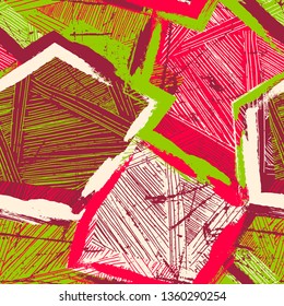 Seamless pattern with color strokes. Abstract urban pattern for clothes, your design.