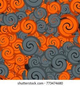 Seamless pattern of color swirls. Five-colored texture. Fashionable urban camouflage.
