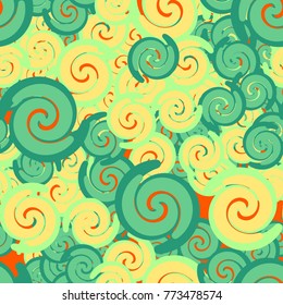 Seamless pattern of color swirls. Five-colored texture. Fashionable urban camouflage.