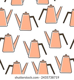 patrón sin fisuras con tetera de color en estilo plano en vector. plantilla para fondo papel pintado, envoltura, impresión, tela