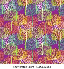 Seamless pattern with color tress