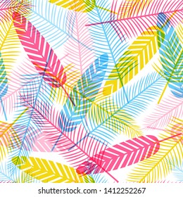 Seamless pattern with color tropical leaves for Your vibrant summer design