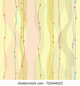 Seamless pattern with color wave curves and red point.