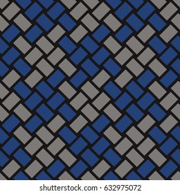 Seamless pattern in color. Seamless woven wicker texture background. Cane pattern. Checkered motif. Seamless background texture of crosshatched bold lines. Trellis pattern. Simple fabric print. 