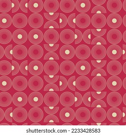 Seamless pattern with Color of the year Viva Magenta in style Art Deco. For wrapping paper, home decor other design projects. 3D Illustration