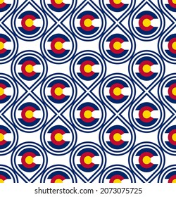 Seamless Pattern Of Colorado State Flag. Vector Illustration