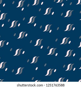 Seamless pattern of colored abstract curves shapes background for printing