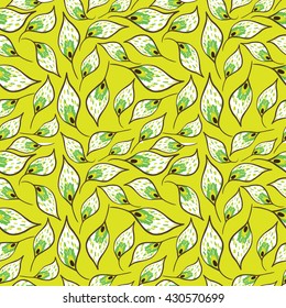 Seamless pattern with with colored abstract feathers. Tribal feathers background.