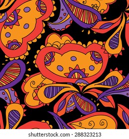 seamless pattern with colored abstract flowers . wallpaper , background invitation .vector 2