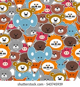 seamless pattern with colored animals