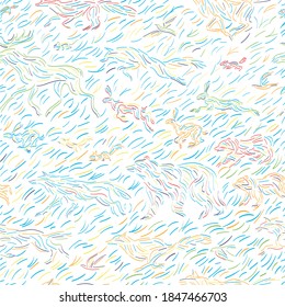 seamless pattern colored animals of the north