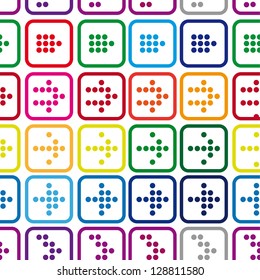 Seamless pattern of colored arrows