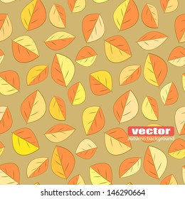 Seamless pattern with colored autumn leaves.