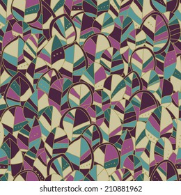 Seamless pattern with colored autumn leaves. Vector illustration. Used for wallpaper, pattern fills, surface textures.
