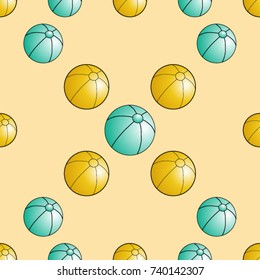 Seamless pattern. Colored balls on a pink background