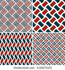 Seamless pattern with colored bands. 4 different vector patterns in the same package(eps). One pattern is paid and 3 are free (white dividing lines)