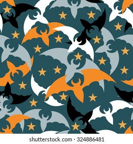 seamless pattern. colored bats. Halloween.Vector Illustration