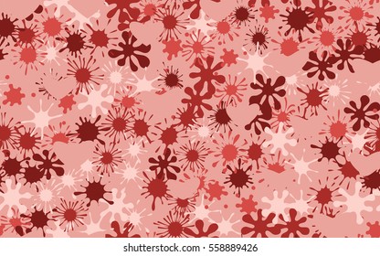 Seamless pattern of colored blots and hearts. Fashion camouflage.
