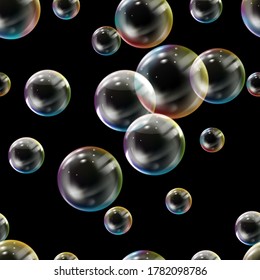Seamless Pattern with colored bubbles