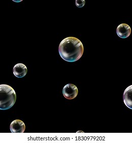 Seamless Pattern with colored bubbles