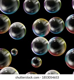 Seamless Pattern with colored bubbles
