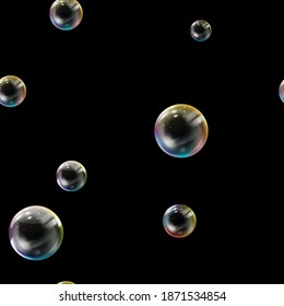 Seamless Pattern with colored bubbles
