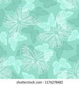 Seamless pattern with colored butterflies. Vector illustration.