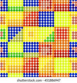 seamless pattern of colored circles with a blue and yellow hues vector illustration