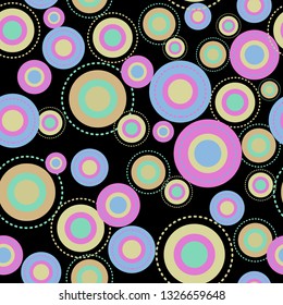Seamless pattern of colored circles of different sizes