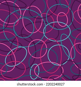 Seamless pattern with Colored circles on purple background. Geometric seamless pattern.