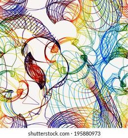 seamless pattern of colored crosses