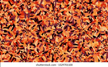 Seamless pattern with Colored crystalline snowflakes. Chaotic paints.