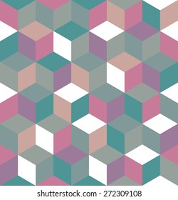 Seamless pattern of colored cubes. Endless multicolored cubic background. Cube pattern. Cube vector. Cube background. Abstract seamless background with cube decoration.
