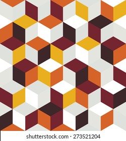 Seamless pattern of colored cubes. Endless multicolored cubic background. Cube pattern. Cube vector. Cube background. Abstract seamless background with cube decoration.