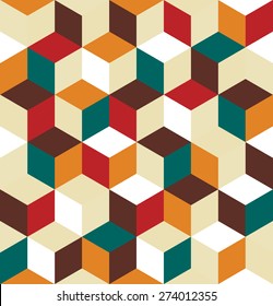Seamless pattern of colored cubes. Endless multicolored cubic background. Cube pattern. Cube vector. Cube background. Abstract seamless background with cube decoration.
