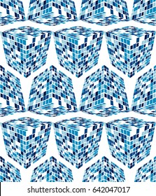 Seamless pattern of colored cubes. Endless multicolored cubic background. Cube pattern. Cube vector. Cube background.