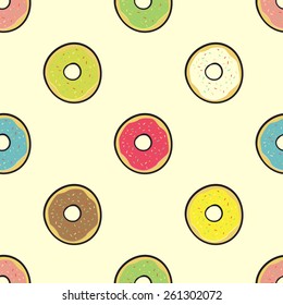 seamless pattern with colored donuts for everyone