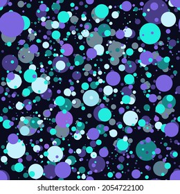 seamless pattern with colored dots on a black background confetti bubbles vector illustration background backdrop texture