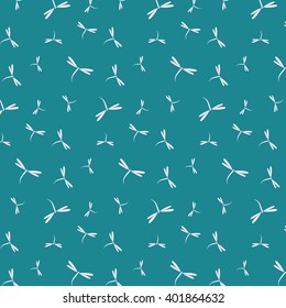 seamless pattern with colored dragonflies