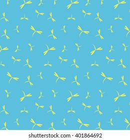 seamless pattern with colored dragonflies