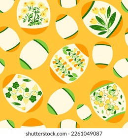 seamless pattern colored easter eggs