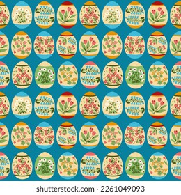 seamless pattern colored easter eggs