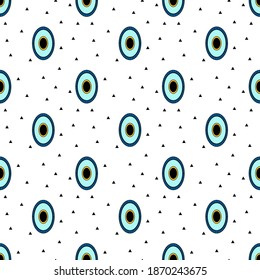Seamless pattern. Colored Egyptian pattern with black triangles. Vector.