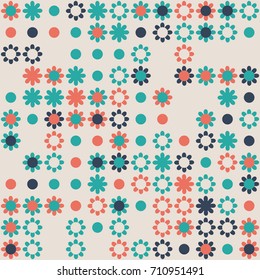 Seamless  pattern with colored elements, vector abstract background