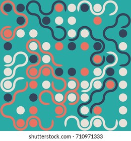 Seamless  pattern with colored elements, vector abstract background