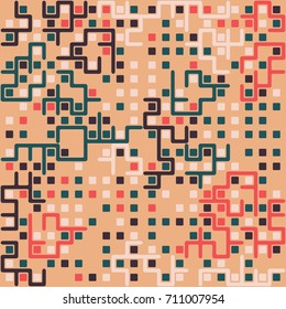 Seamless  pattern with colored elements, vector abstract background