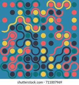 Seamless  pattern with colored elements, vector abstract background