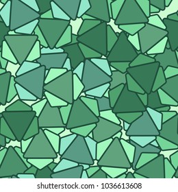 Seamless pattern. The colored figures composed of triangles are scattered chaotically.
